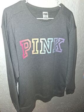 PINK Victoria's Secret Gray Crewneck Sweatshirt Size L